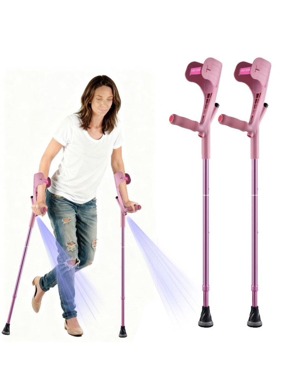 YOKABOZE Forearm Crutches - Pink Pro